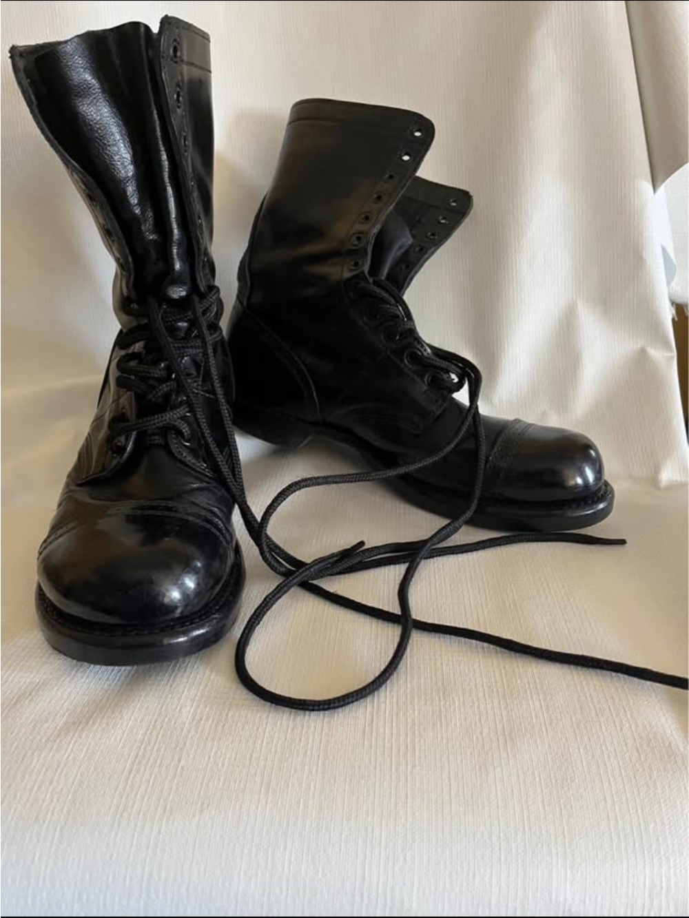 The Military Black Leather Combat Boots